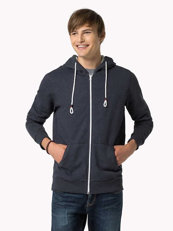Black Fashion Men’s Full-Zip Fleece Hoodie – Charcoal Grey